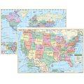 Kappa Map U.S. and World Wall Map Combo 12489